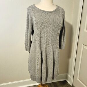 Candie's Gray Long Sleeve Sweater Dress